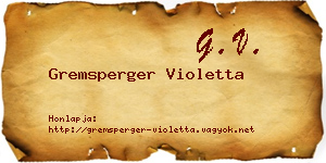 Gremsperger Violetta névjegykártya